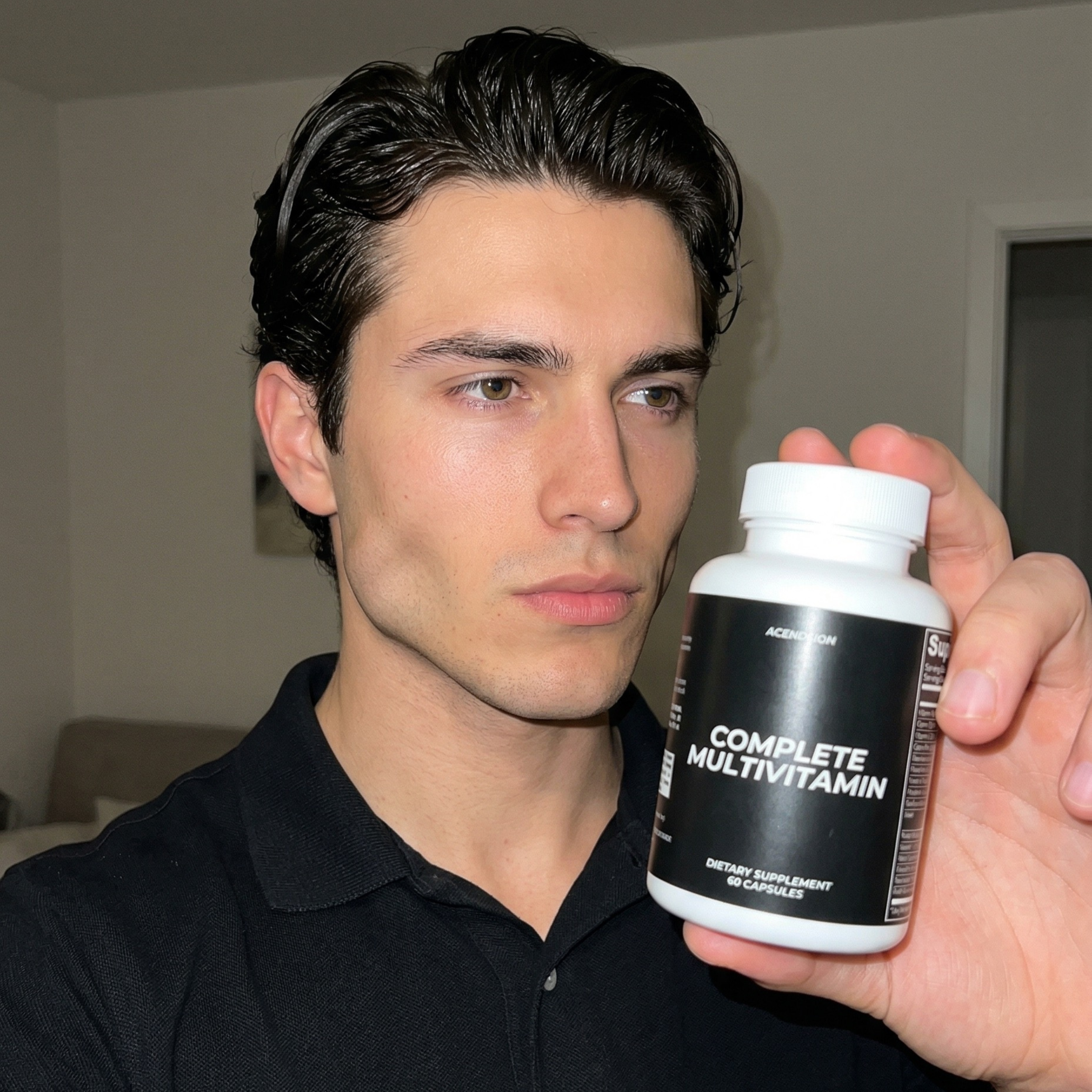 Daily men's multivitamin covering essential nutrients, USA-made third-party tested