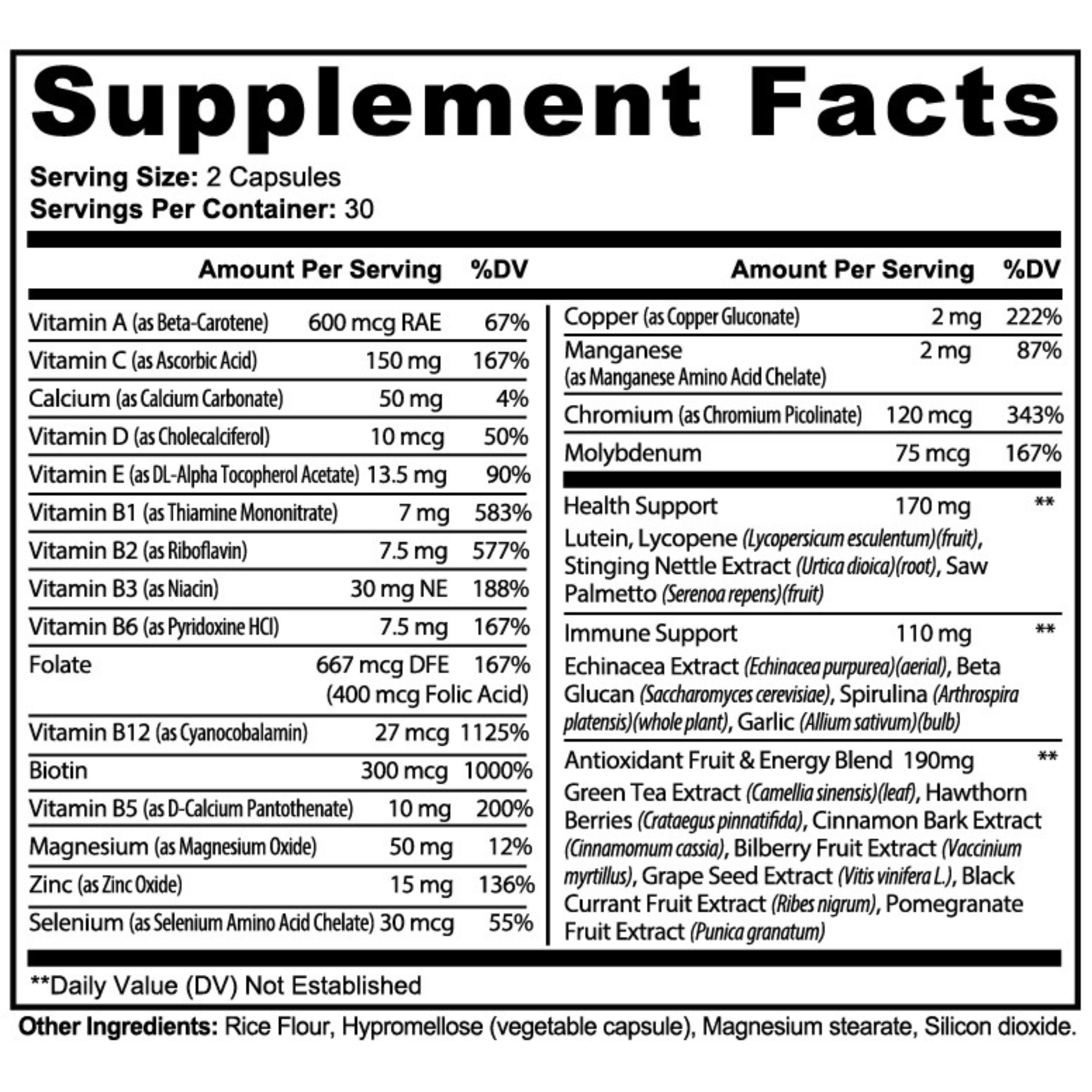 Acendsion complete multivitamin packaging, full-spectrum men's daily formula