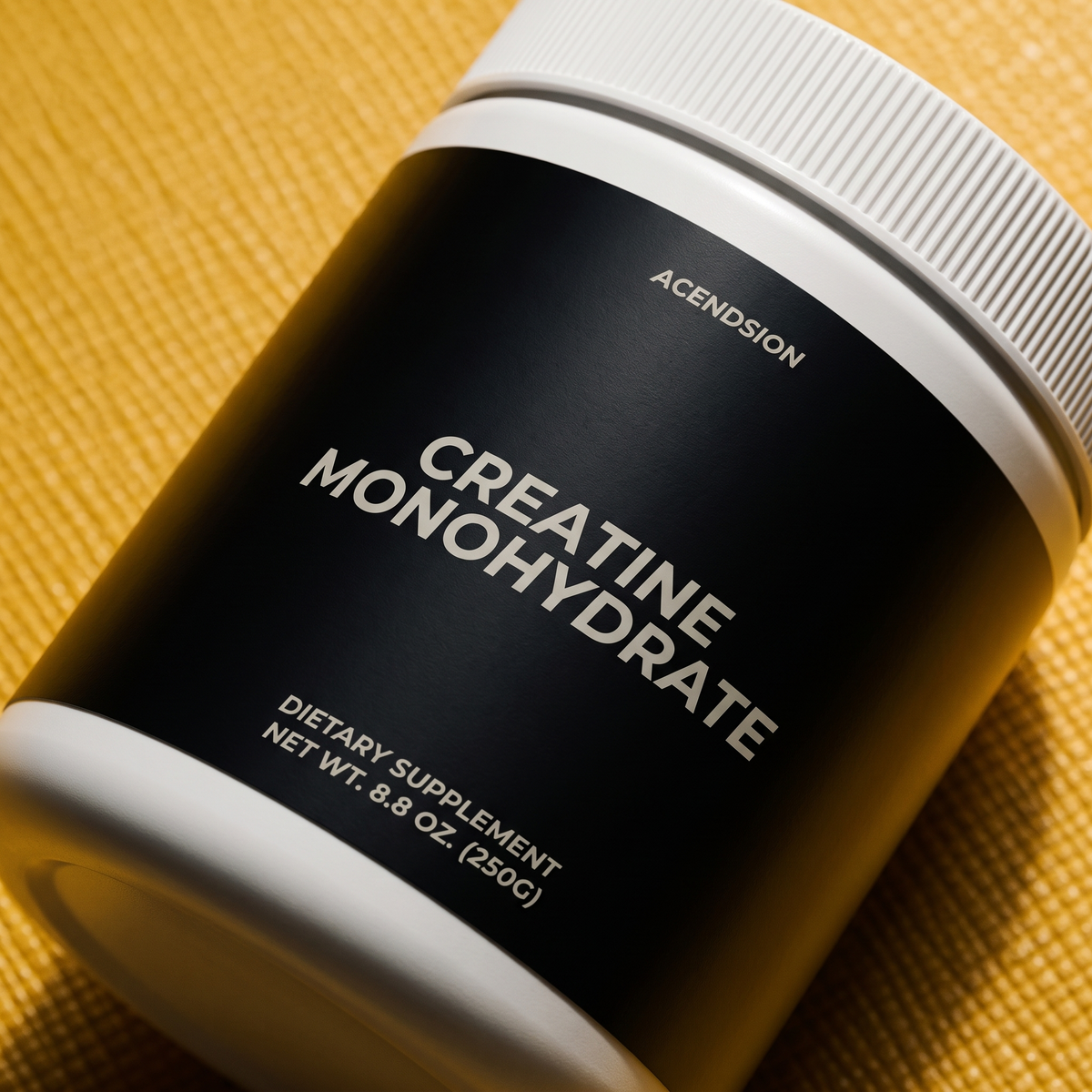 Close-up of the creatine monohydrate label
