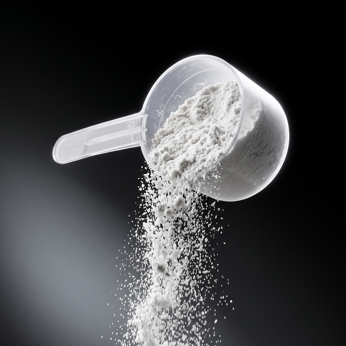 Scoop of creatine monohydrate powder