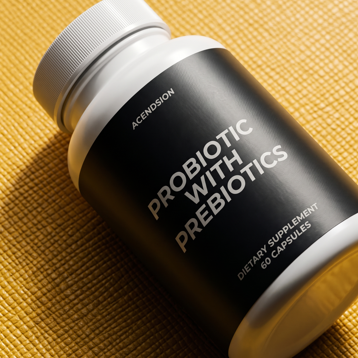 Close-up of the probiotic with prebiotics label